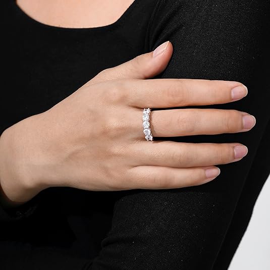 Sterling Silver Five-Stone Ring with Round Cut Cubic Zirconia
