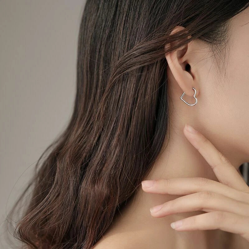 Love Heart Hoop Earrings Jewelery