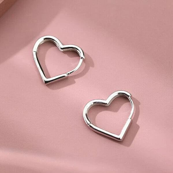 Love Heart Hoop Earrings Jewelery