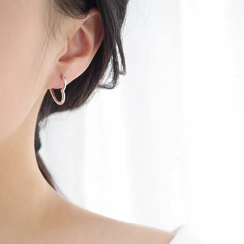 Love Heart Hoop Earrings Jewelery